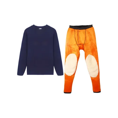 Cotton Gene Thermal Set Men's Dark Blue