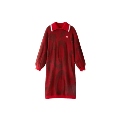 Bananain x Zhu Jingyi Artist Collaboration Series Ночная сорочка Женская Удача Красный