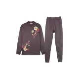 8725 Кофейный (Средний воротник, комплект одежды)