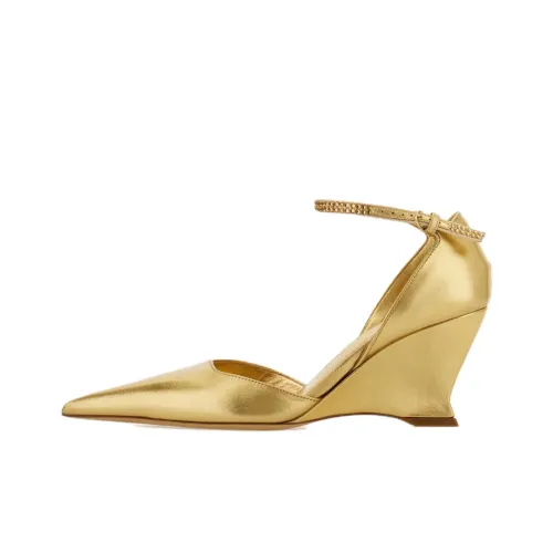 Ferragamo Нестандартный каблук Высокие каблуки 7 см Женские Золотой