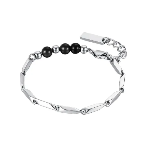 BYG Серебряный SHEEN Обсидиан Стекло Кошачий глаз Титановая сталь Браслеты Унисекс