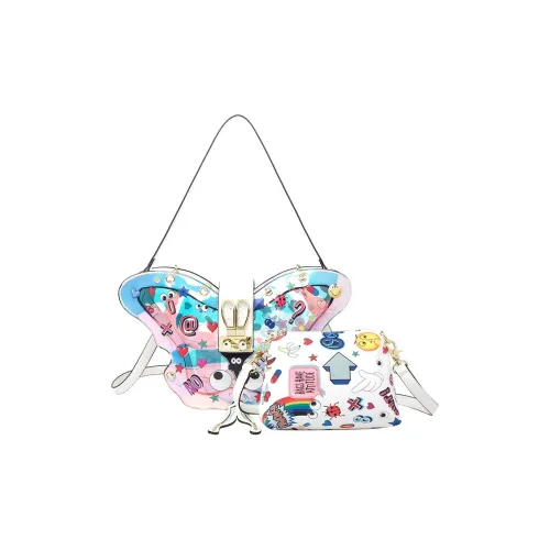 EYE THEME ПУ (полиуретан) и ПВХ Портативный Двойной Плечевой Рюкзак Стандартный Женский Многоцветный Белый