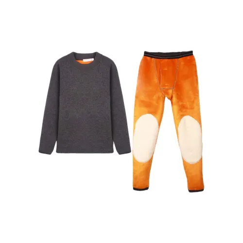 Cotton Gene Thermal Set Men's Dark Gray