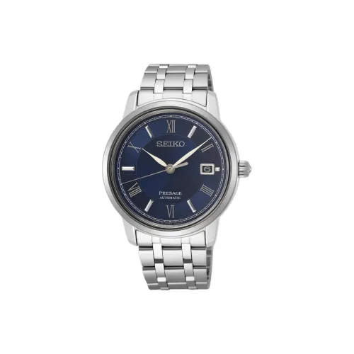 SEIKO Presage Series Автоматический Ручной Механизм Часы с Ремешком из Нержавеющей Стали Унисекс Синий Циферблат