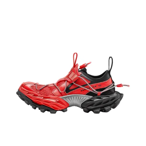 Balenciaga Hike Low Топ Толстая подошва Кроссовки Мужские Красный Черный