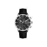 Белый корпус, черный циферблат, черный ремешок