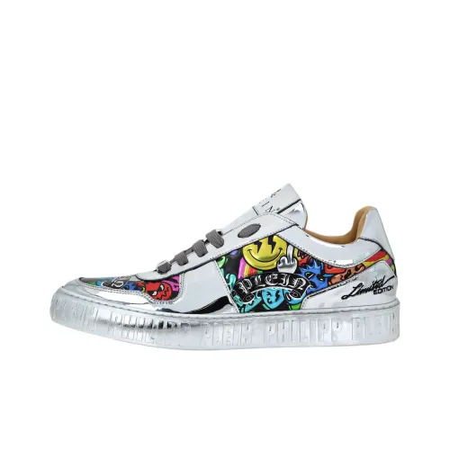 PHILIPP PLEIN Lo Топ Низкий Топ Скейтборд Кроссовки Унисекс Серебряный