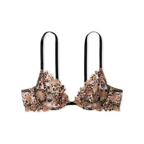 Victoria's Secret Телесный Леопардовый принт Женские Бюстгальтеры