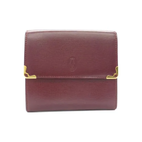 Cartier Must De Cartier Телячья кожа Кошелек Женские Красный