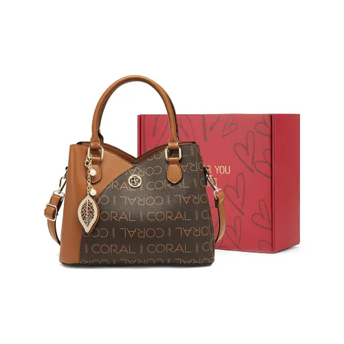 CORALDAISY Сумка из синтетической кожи сумка через плечо сумка-мама тоут стандартная женская кофейного и коричневого цвета