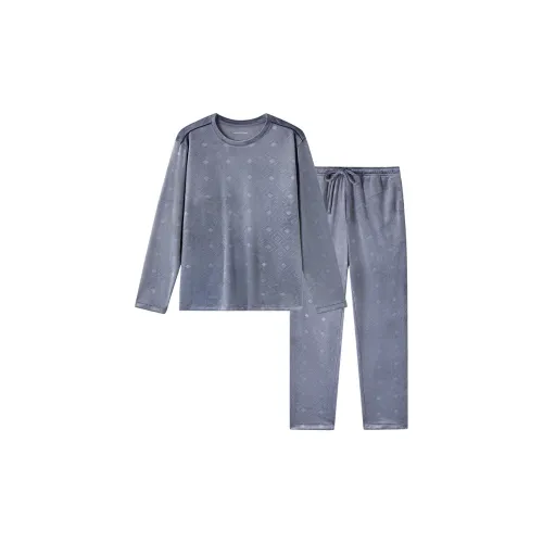 Shuya Pajama Комплект Мужской Серый Фиолетовый