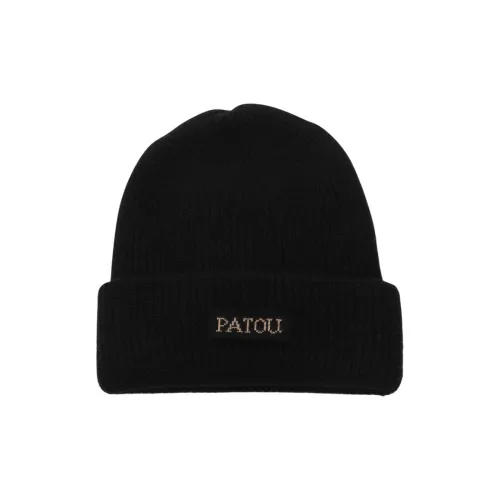 Patou Merino Wool Трикотажная ткань Beanies Женские Черный