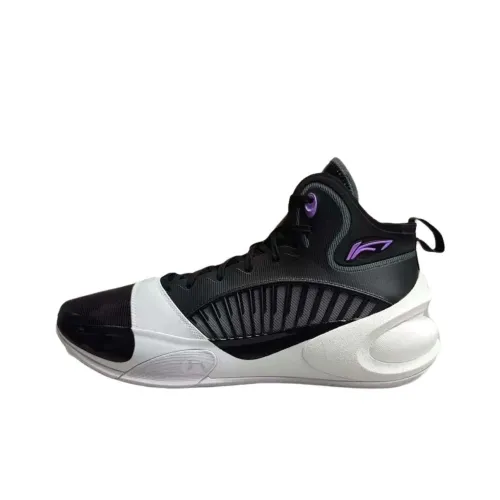 LiNing YuShuai 17 Противоскользящий и Износостойкий Покрытие MID Топ Баскетбольные кроссовки Мужской Черный Белый