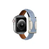 Ромб Узор Натуральная Кожа Тонкая, Туманный Синий