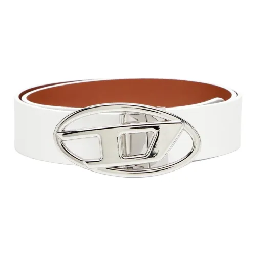 DIESEL Ремни из коровьей кожи женские серебряного цвета ширина 3 см