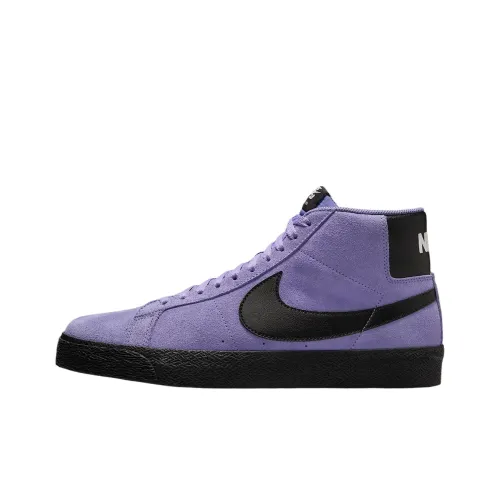 Nike SB Zoom Blazer Slip-resistant Амортизация и Дышащий Высокий Топ Скейтборд Кроссовки Унисекс Фиолетовый