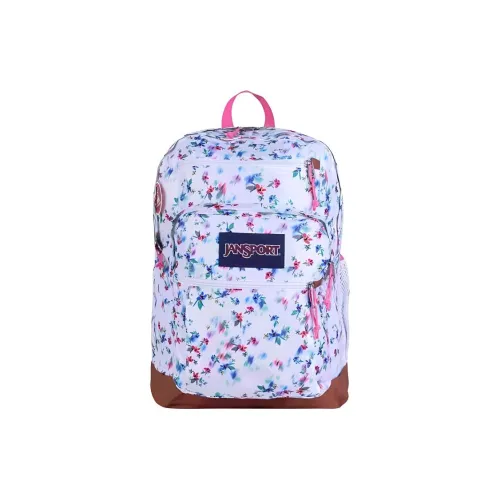 Jansport Ткань с кожаными вставками большой рюкзак унисекс мечтательный цветочный цвет линзы