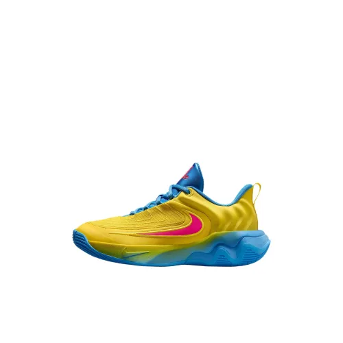 Nike Giannis Immortality 4 Детские баскетбольные кроссовки Low Топ Сияющий Желтый Университетский синий Прозрачно-розовый Kids