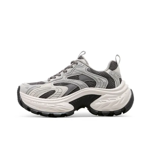 C°BANNER Устойчивые к истиранию Низкие Топ Кроссовки с Толстой Подошвой Женские Серые