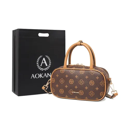 AOKANG Сумка через плечо из ПВХ Сумка для боулинга Сумка повседневная Женская Кофейного Экрю цвета