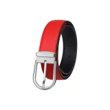 Красный, черный, с серебристой пряжкой