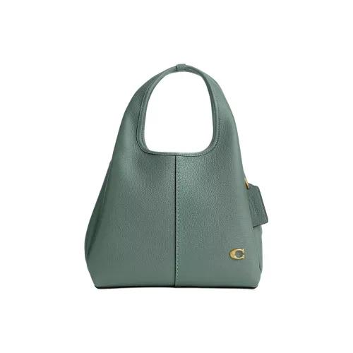 COACH LANA Полированная кожа с текстурой личи кожа одно плечо сумка средний размер женский шалфейно-зеленый