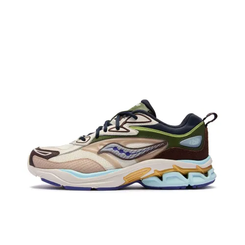 Saucony GRID FUSION Беговые кроссовки Низкий верх Бежевый/Зеленый/Коричневый Унисекс