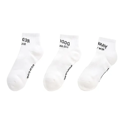 MLB BOSTON REDSOX NEW YORK YANKEES Низкие носки унисекс 3 упаковки белый