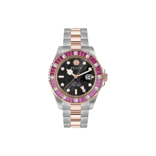 PHILIPP PLEIN Наручные часы Кварцевый механизм Нержавеющая сталь Ремешок 44 мм Черный циферблат Мужские часы