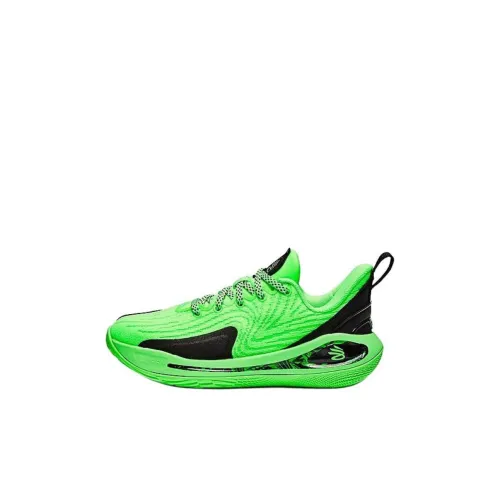 Under Armour Curry Flow 12 Детские баскетбольные кроссовки Низкий Топ Зеленый/Черный Kids