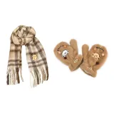 Счастье, щенок, шарф, золотистый, ретривер, стиль + теплый, щенок, перчатка, коричневый, стиль