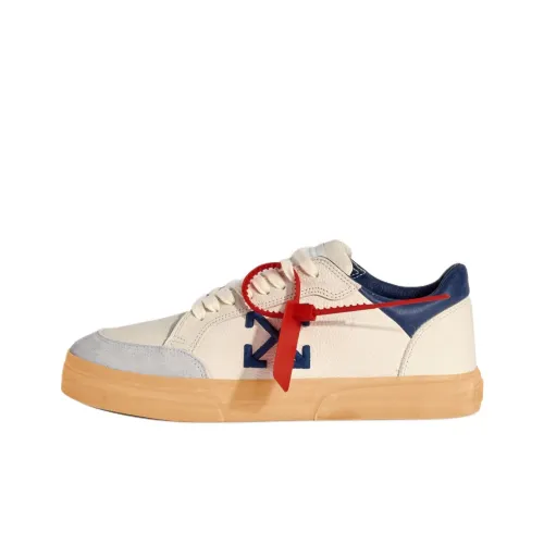 Off Белый Низкий Топ Скейтборд Кроссовки Мужские Бежево-Синие