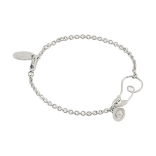 Vivienne Westwood Латунь Saturn Подвеска Artistic Safety Pin Украшение Браслет Женское Серебро