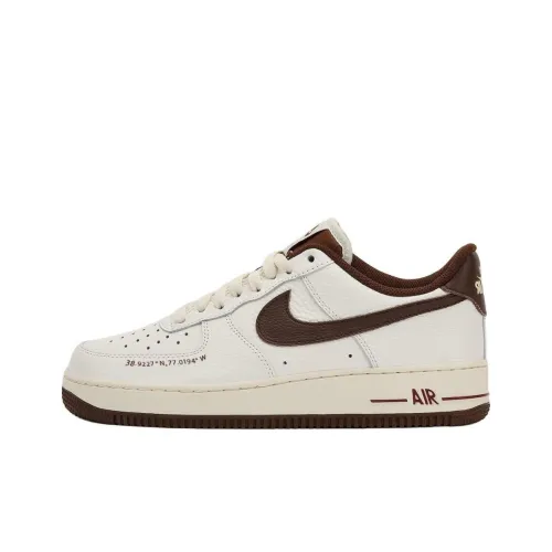Howard University x Nike Air FORCE 1 Slip-Resistant Abrasion-Resistant Low-Top Skateboard Shoes Unisex Beige Brown