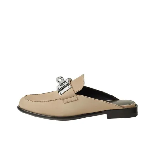 HERMES Резиновая подошва Домашние тапочки Женские CAMEL