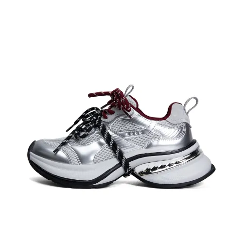 PT'SON визуально увеличивает рост MID Топ Толстоподошвенные кроссовки Женские Galaxy Gray