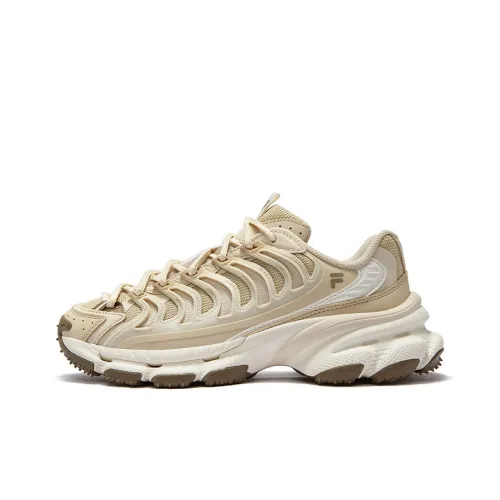 FILA FUSION BRACKET Starship Shoes Устойчивые к истиранию Низкие Топы Повседневная обувь Женская Коричнево-желтая