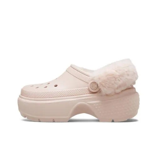 Crocs Снег House Теплый Хлопок Сабо Женские Кварцевый розовый Плюшевый Секция Несъемный