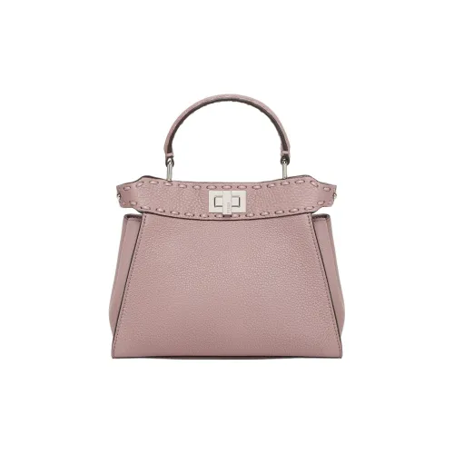 FENDI Peekaboo Кожа Одно плечо Сумка Мини Женские Розовый Фуксия