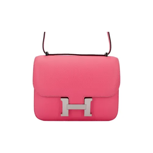 HERMES Constance Эпсомская кожа Сумка через плечо Мини Женские 8W Розовый Azalee Новый Lipstick Пудра