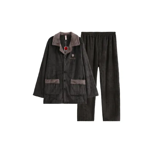 FENTENG Пижамный комплект Мужской Благородный Серый