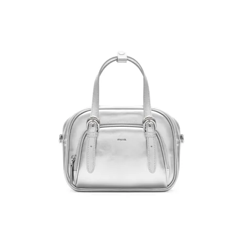 MUVA Коровья кожа Одно плечо Через плечо Сумка-подушка Сумка Средний Женские Жженый чайный коричневый Луна Рок Серебряный