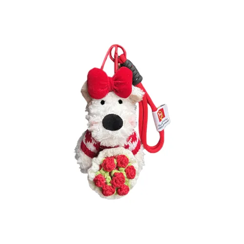 BUDUO Вест-хайленд Handheld Flower Куклы Плюшевая кукла 10 см Рекомендуемый рост