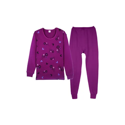 Cotton Gene Thermal Set Women's Fuchsia
