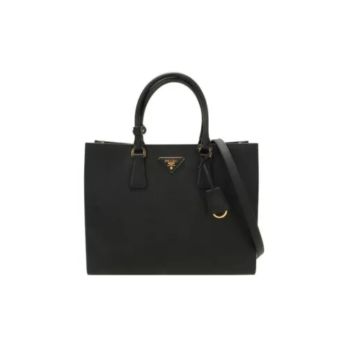 PRADA Телячья кожа Тоут Сумка Сумка для покупок Сумка через плечо Сумка среднего размера Женская Черная