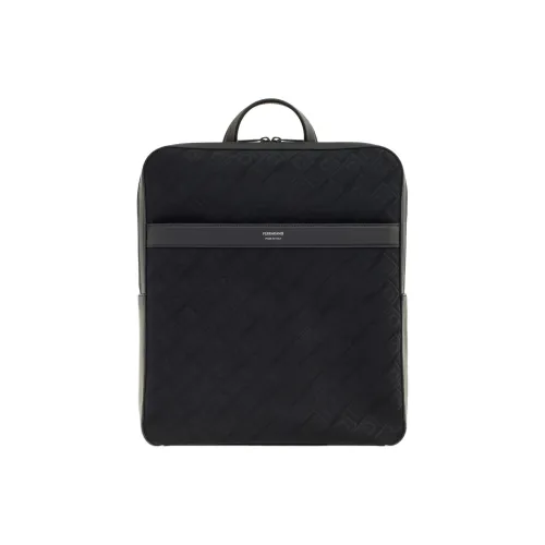 FERRAGAMO Телячья кожа Текстиль Рюкзак Мужской Черный