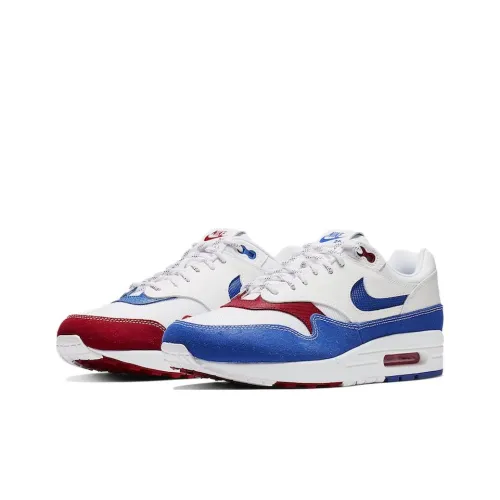 Nike Air Max 1 Low Топ Беговые кроссовки Унисекс Белый Красный