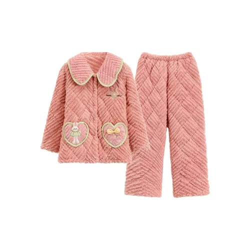 Montagut Pajama Комплект Женский Светлый Креветочный Красный