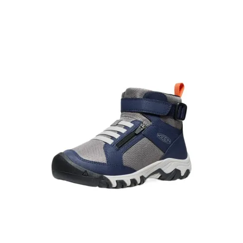 KEEN Targhee High Топ Детские ботинки Морской Преппи Стально-серый Детский