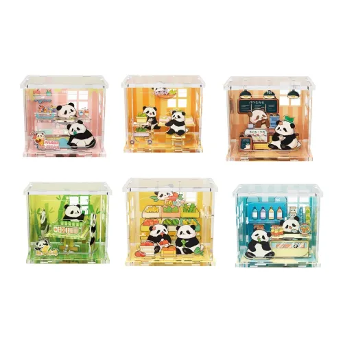 TOI Dimensional Коробка Коллекция Панда PEDESTRIAN Уличный Слепые коробки 1 Mystery Коробка Целая коробка 6 шт